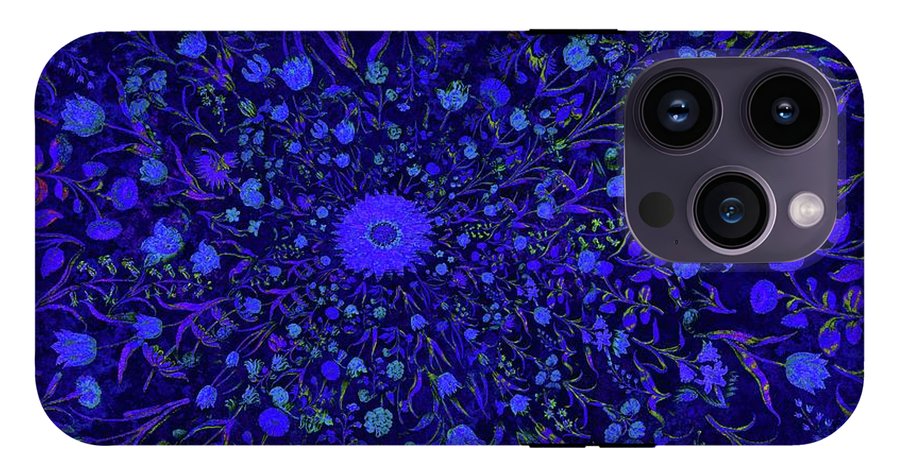 Blue Medieval Flowers - Phone Case