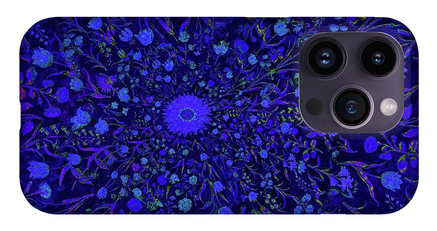 Blue Medieval Flowers - Phone Case