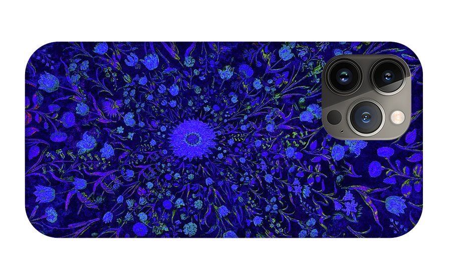 Blue Medieval Flowers - Phone Case