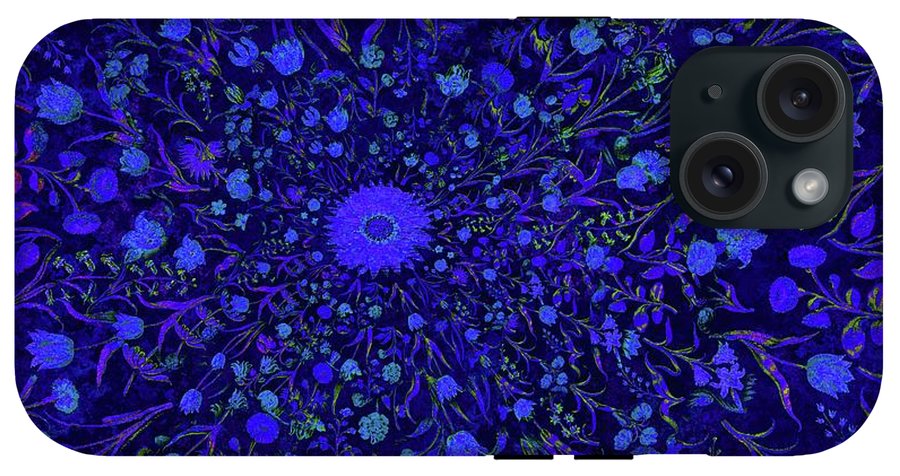 Blue Medieval Flowers - Phone Case