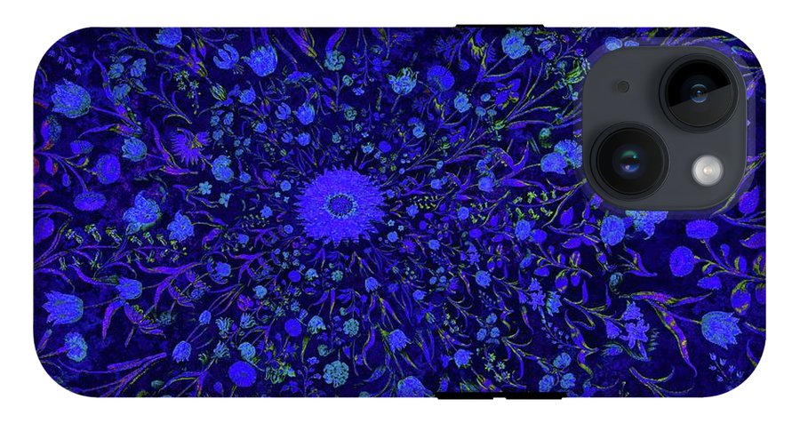 Blue Medieval Flowers - Phone Case