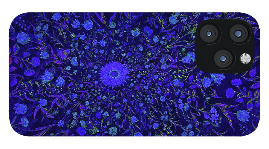 Blue Medieval Flowers - Phone Case