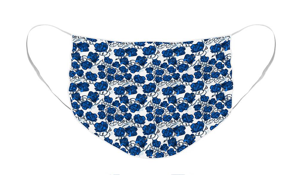 Blue Roses - Face Mask