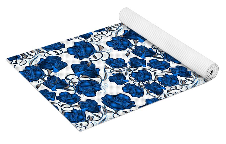Blue Roses - Yoga Mat