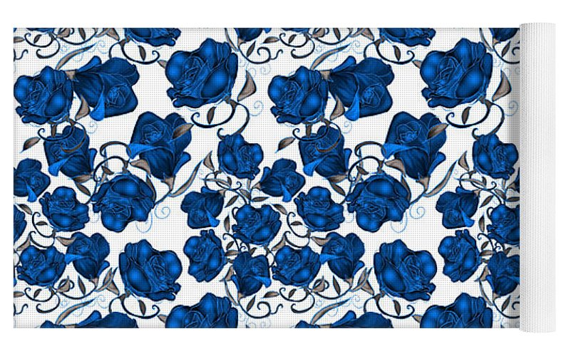 Blue Roses - Yoga Mat