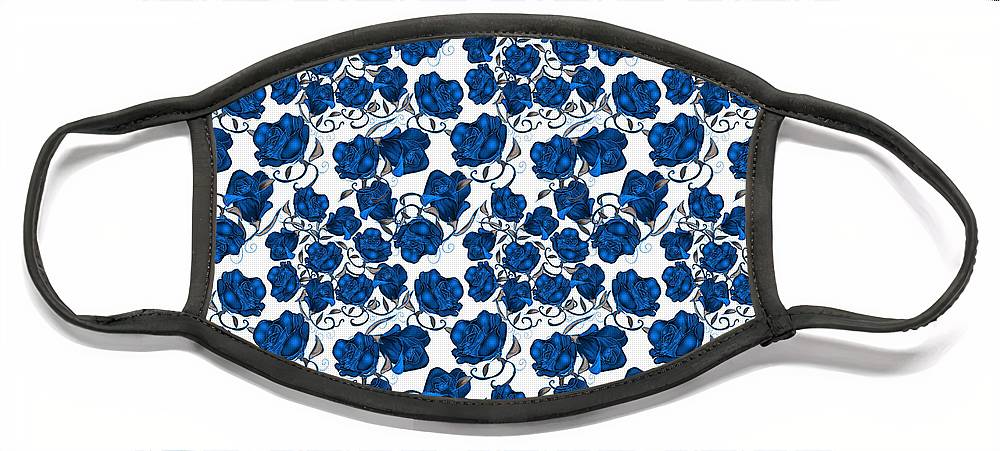 Blue Roses - Face Mask