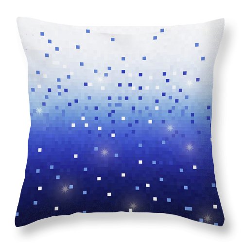 Blue Square Confetti - Throw Pillow