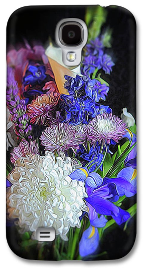 Blue White Purple Mixed Flowers Bouquet - Phone Case