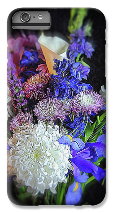 Blue White Purple Mixed Flowers Bouquet - Phone Case