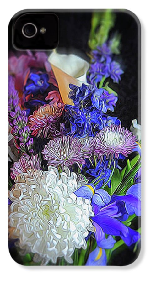 Blue White Purple Mixed Flowers Bouquet - Phone Case
