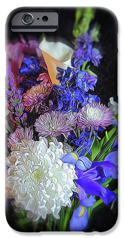 Blue White Purple Mixed Flowers Bouquet - Phone Case