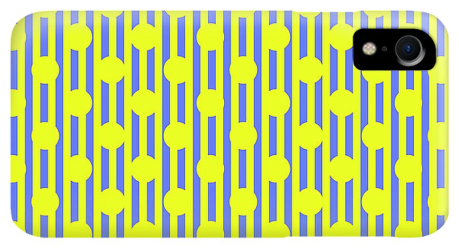 Blue Yellow Stripes and Dots - Phone Case
