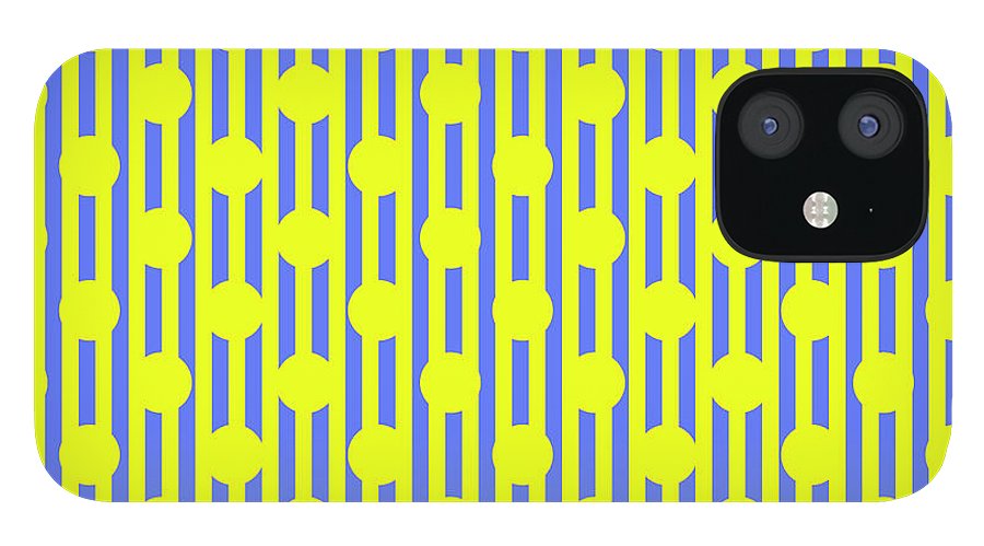 Blue Yellow Stripes and Dots - Phone Case