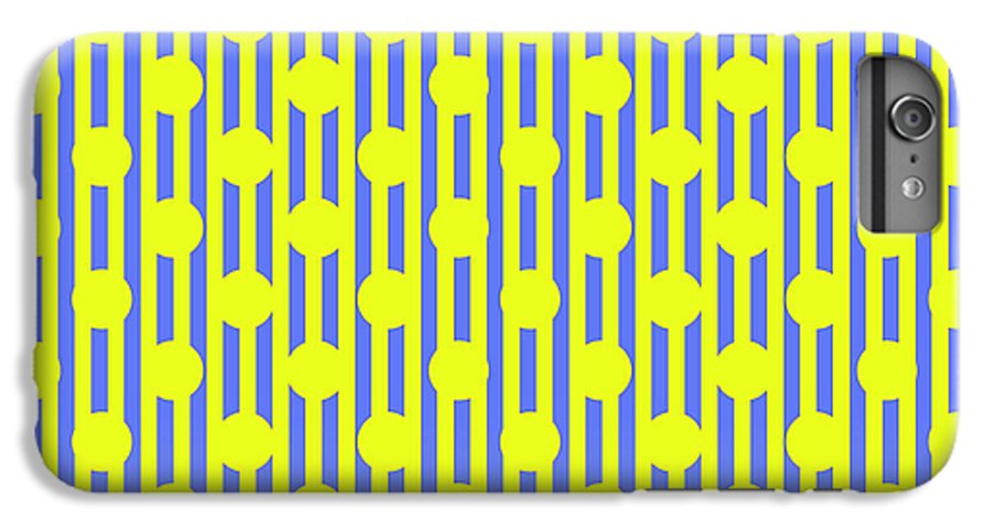 Blue Yellow Stripes and Dots - Phone Case