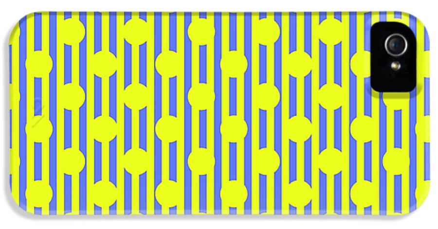 Blue Yellow Stripes and Dots - Phone Case