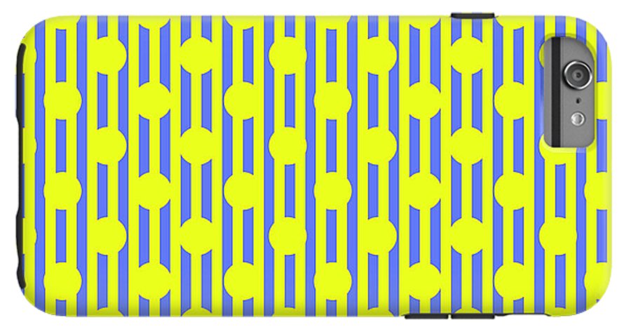 Blue Yellow Stripes and Dots - Phone Case