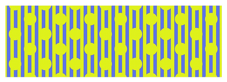 Blue Yellow Stripes and Dots - Yoga Mat