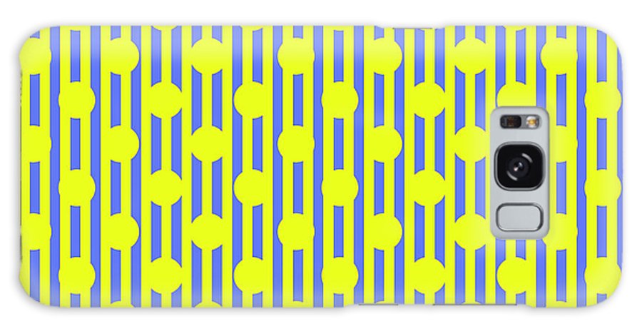 Blue Yellow Stripes and Dots - Phone Case