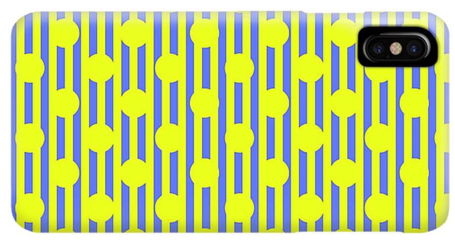 Blue Yellow Stripes and Dots - Phone Case