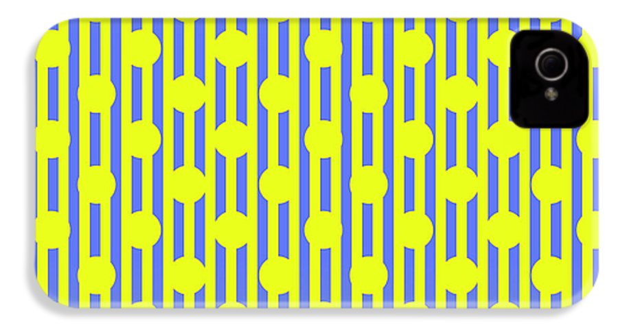 Blue Yellow Stripes and Dots - Phone Case