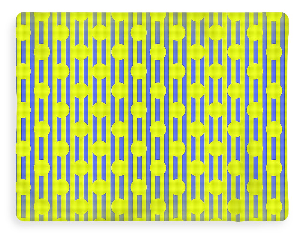 Blue Yellow Stripes and Dots - Blanket
