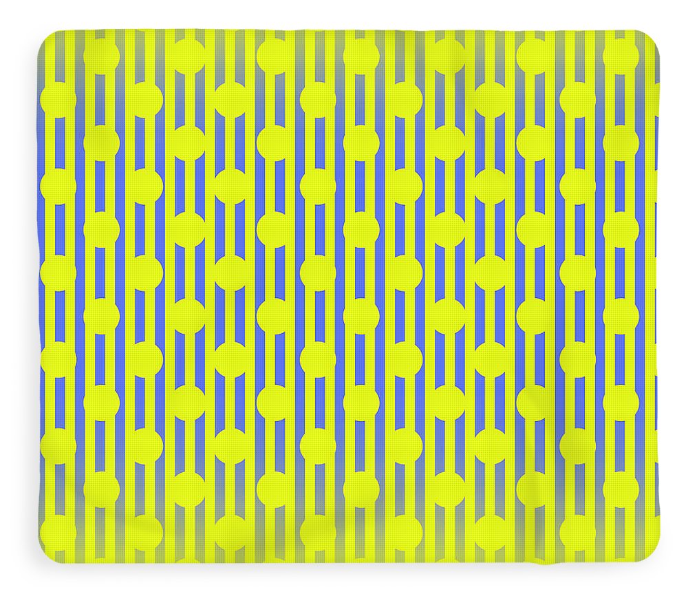 Blue Yellow Stripes and Dots - Blanket