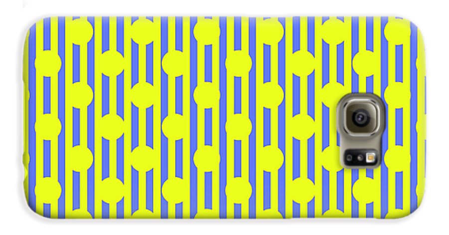 Blue Yellow Stripes and Dots - Phone Case