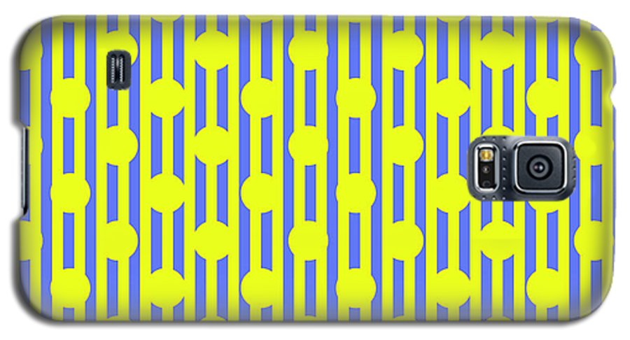 Blue Yellow Stripes and Dots - Phone Case
