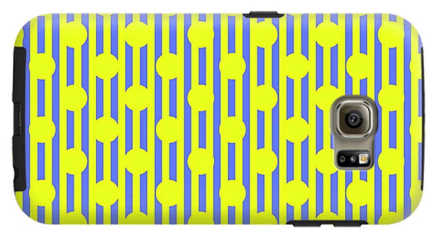 Blue Yellow Stripes and Dots - Phone Case
