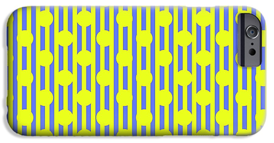 Blue Yellow Stripes and Dots - Phone Case