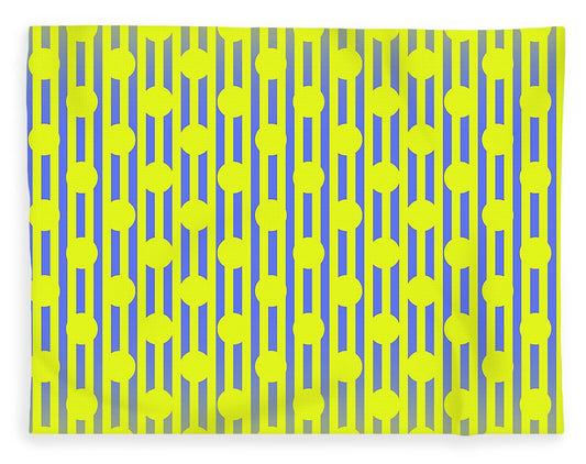 Blue Yellow Stripes and Dots - Blanket