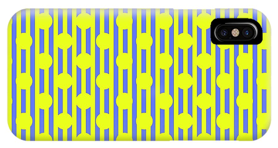 Blue Yellow Stripes and Dots - Phone Case