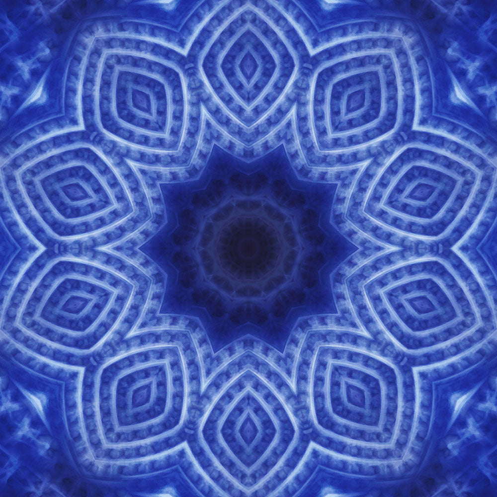 Blue and White Striped Kaleidoscope Digital Image Download