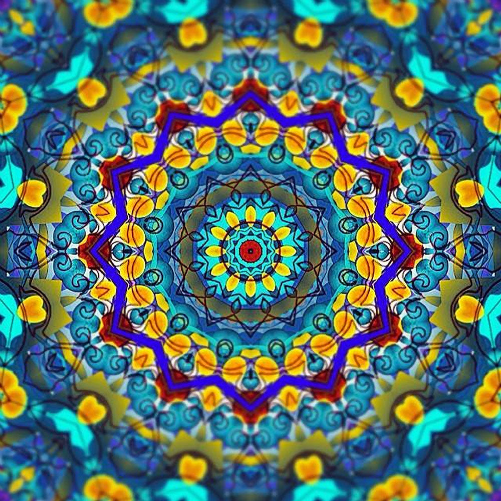 Blue green Kaleidoscope Digital Image Download