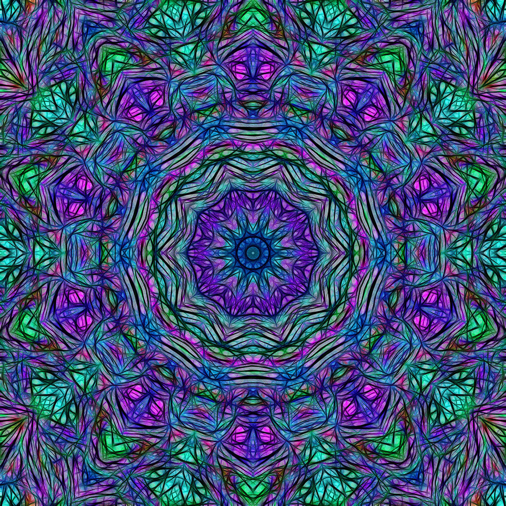 Blue Green and Purple Kaleidoscope digital Image Download