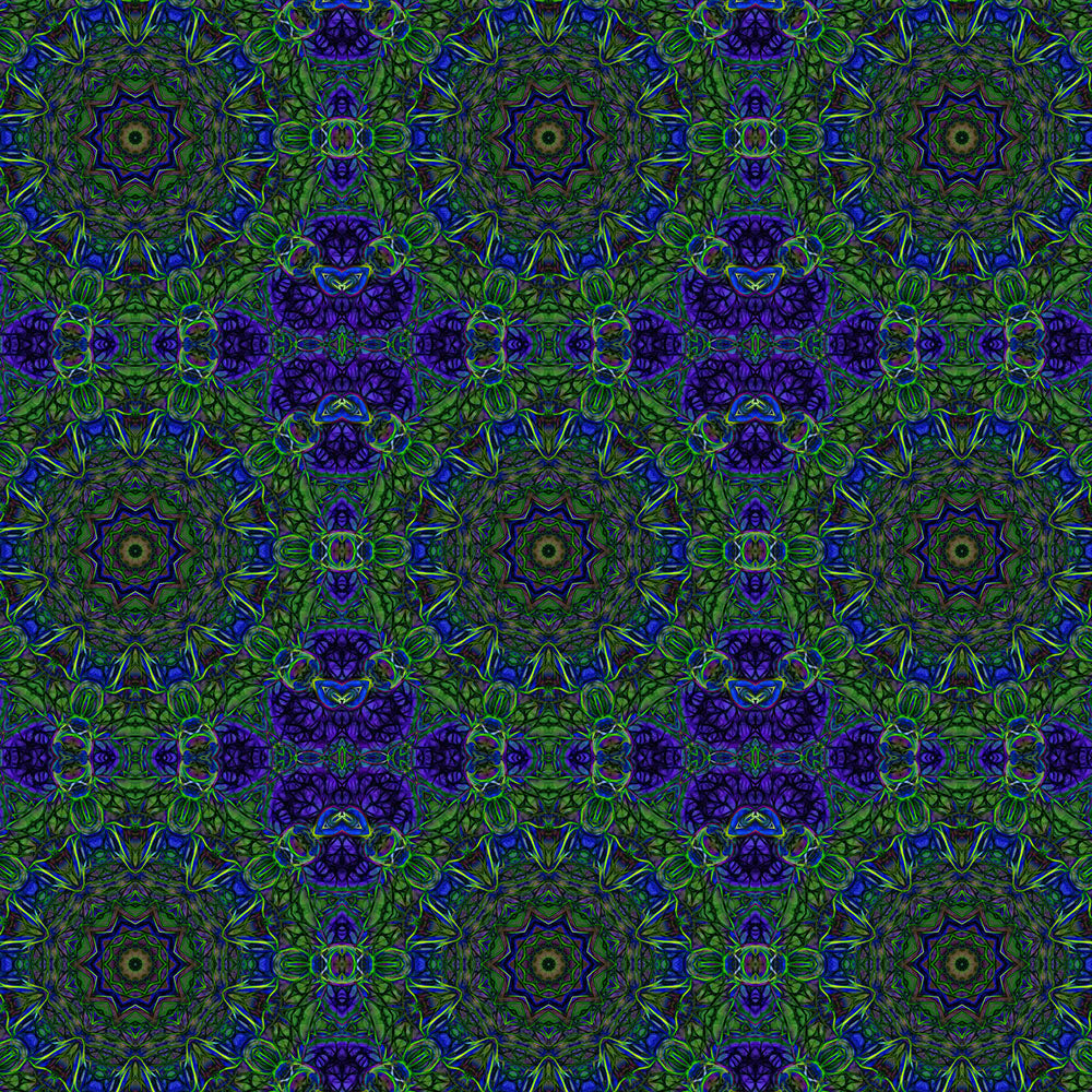 Blue Green Ribbon Kaleidoscope Digital Image Download