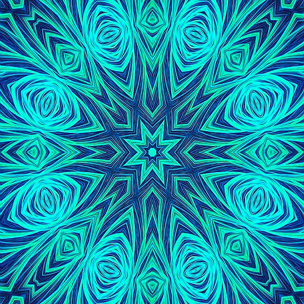 Blue Green Fractal Kaleidoscope