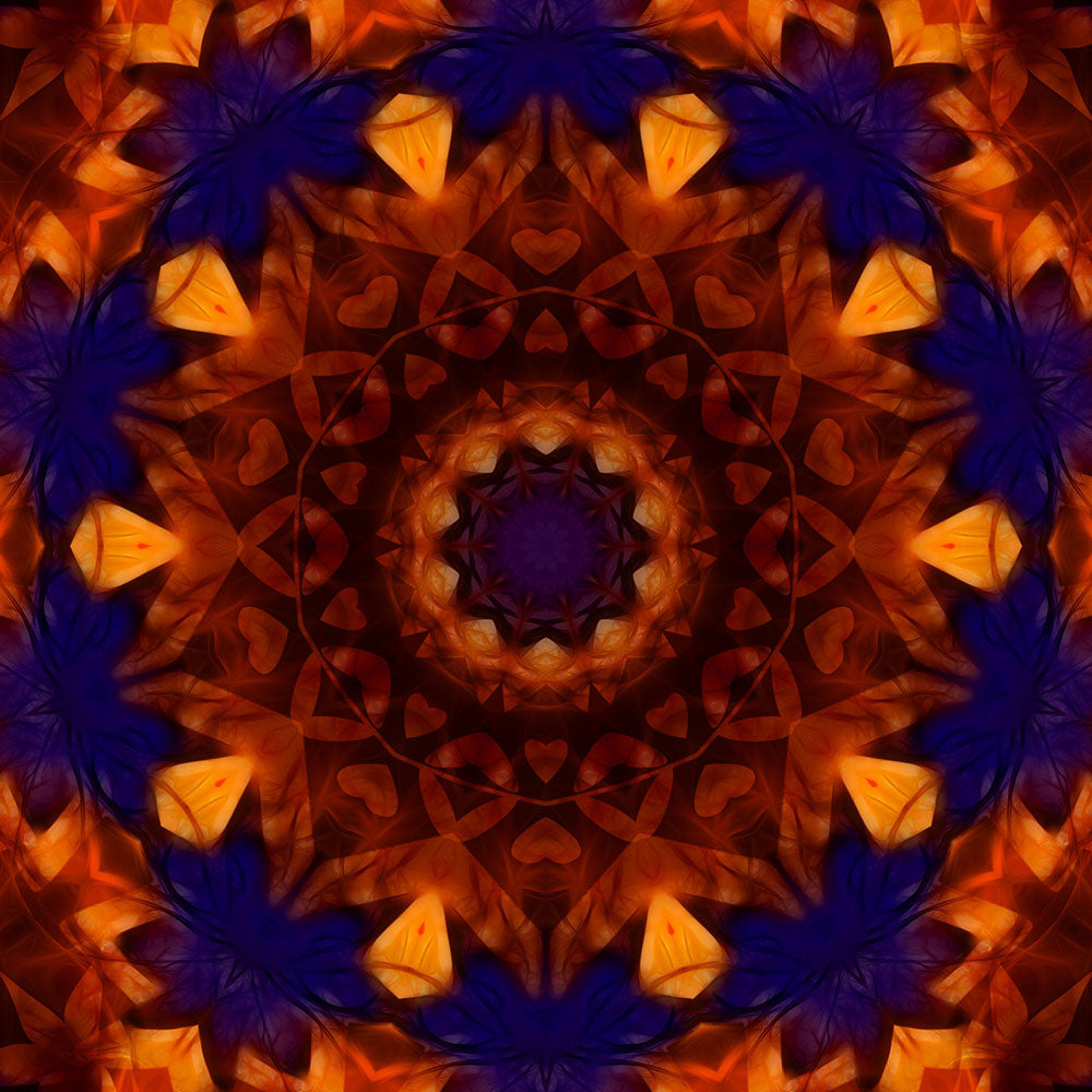 Blue Orange Kaleidoscope Digital Image download