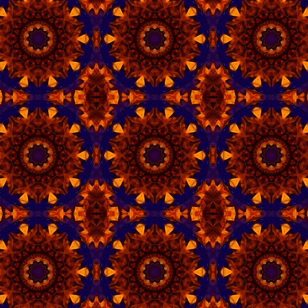 Blue Orange Kaleidoscope Digital Image Download