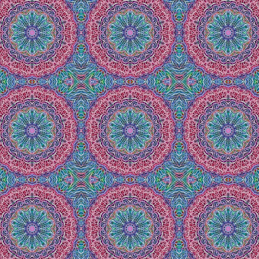 Blue Red Snowflake Kaleidoscope Digital Image Download