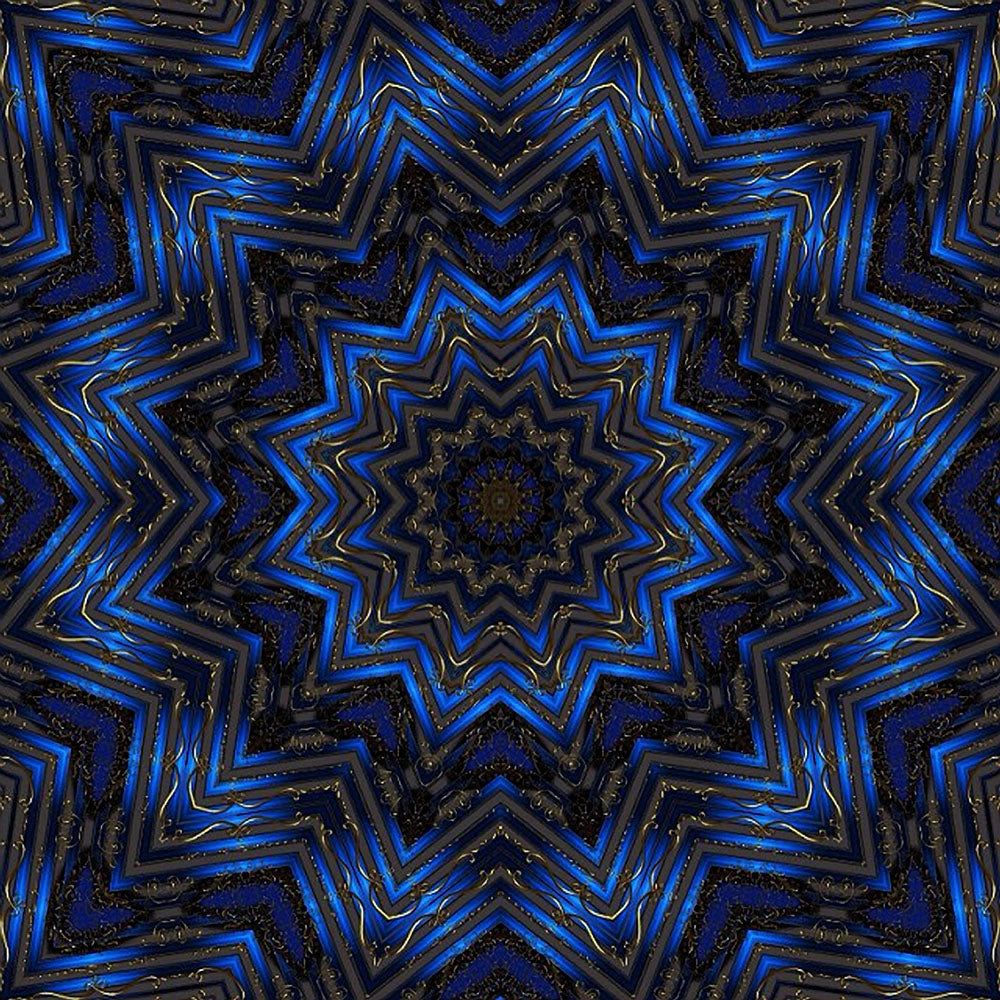 Blue Ribbon Kaleidoscope Digital Image Download
