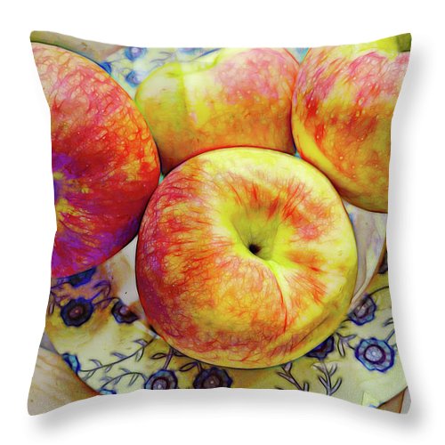 Bowl Of Apples - Throw Pillow