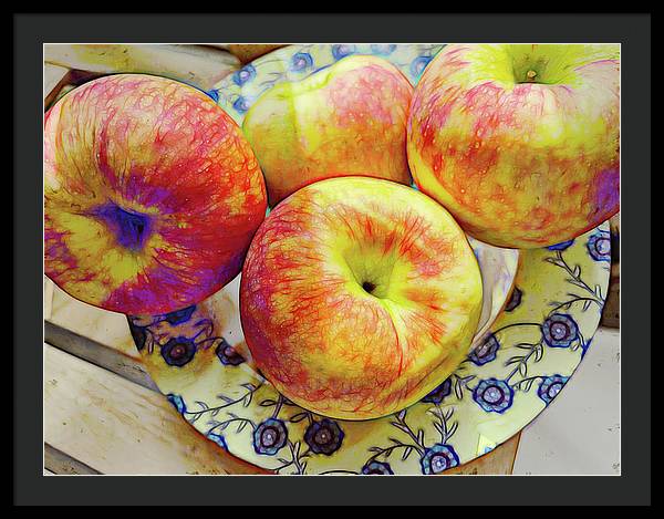 Bowl Of Apples - Framed Print