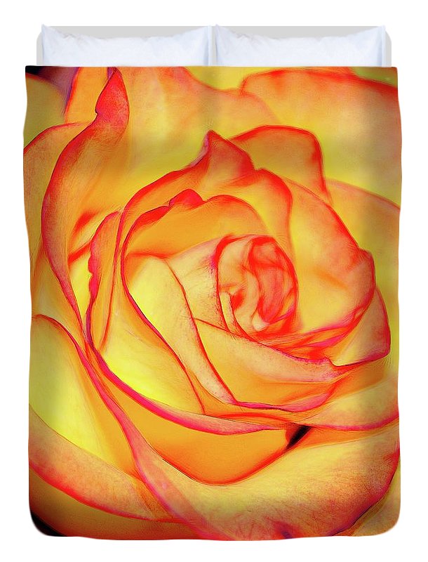 Bright Orange Rose - Duvet Cover