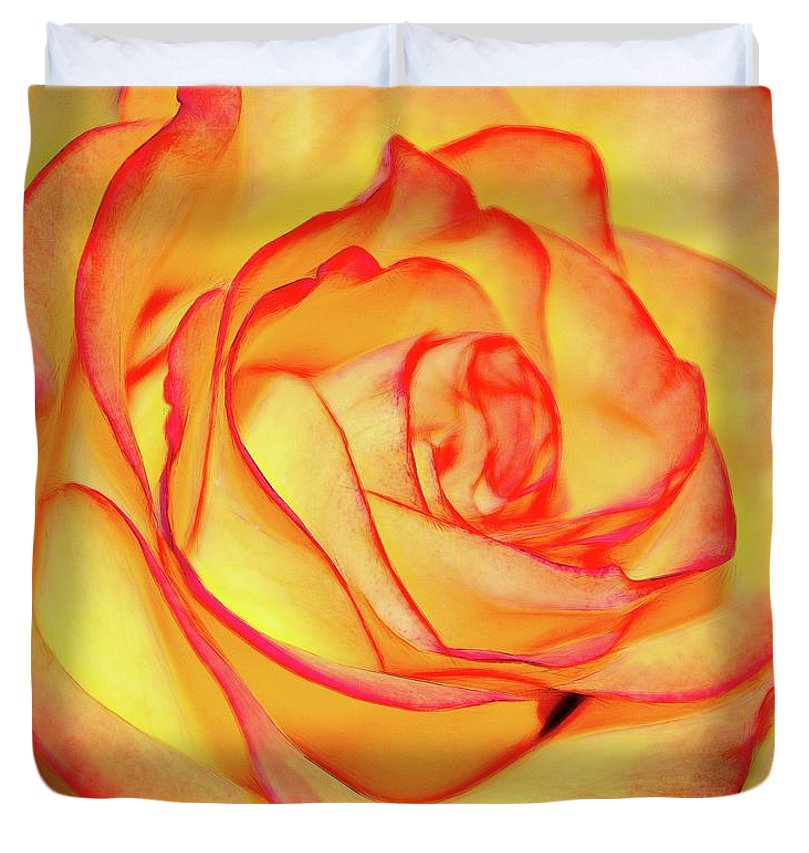 Bright Orange Rose - Duvet Cover