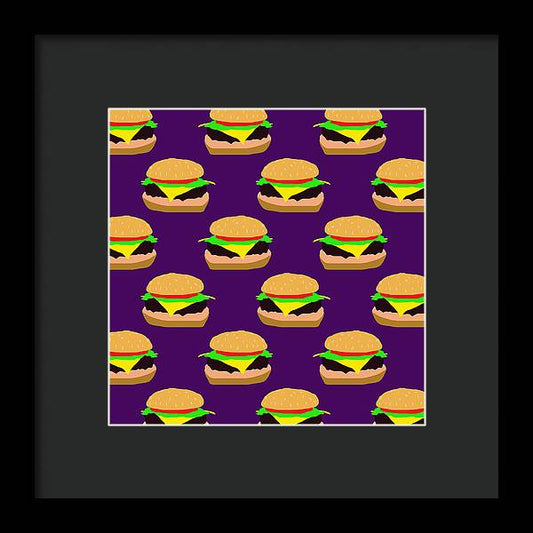 Burger Pattern - Framed Print