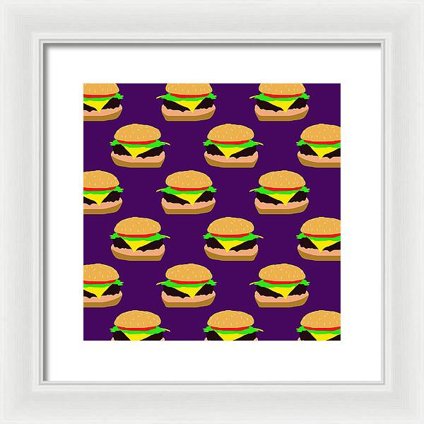 Burger Pattern - Framed Print