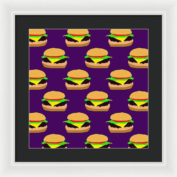 Burger Pattern - Framed Print