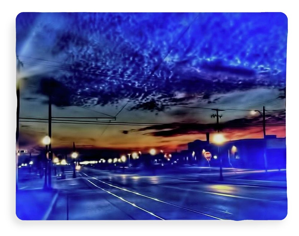Bus Stop Sunrise - Blanket