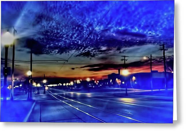 Bus Stop Sunrise - Greeting Card